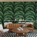Grand Leaves, Green Mural Wallpaper - room preview 02