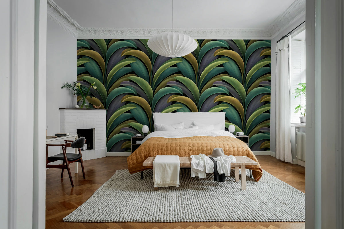Grand Leaves, Multi Mural Wallpaper - room preview 02