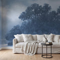 Tranquil Forest, Blue Mural Wallpaper - room preview 02