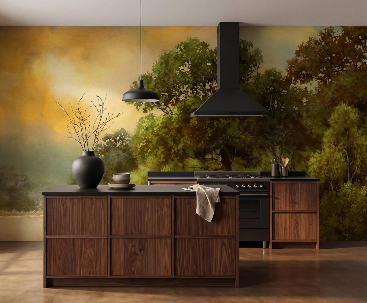 Tranquil Forest, Green Mural Wallpaper - room preview 02