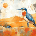 Kingfisher Desert Mural Wallpaper — Artistic Surrealist Landscape Mural Wallpaper - room preview 03