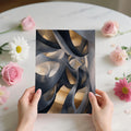 Abstract Cavern Mural Wallpaper — Gold and Charcoal Architectural Art Mural Wallpaper - room preview 03