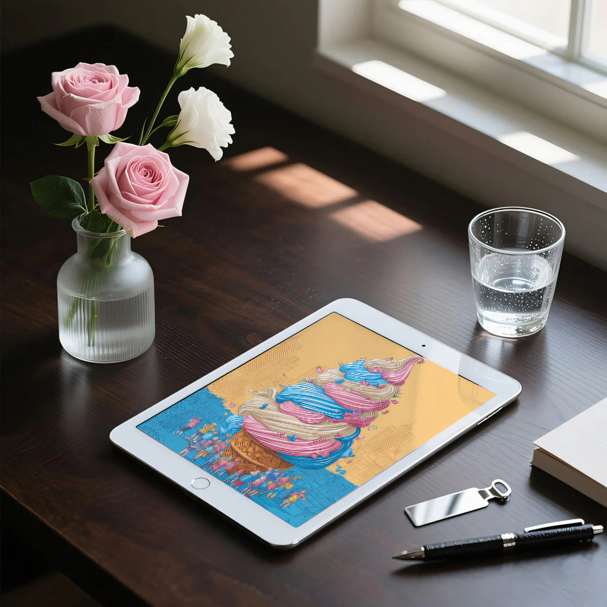 Giant Ice Cream City Mural Wallpaper — Playful Urban Pop Art Mural Wallpaper - room preview 03