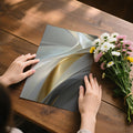 Metallic Ribbon Flow Mural Wallpaper — Elegant Abstract Waves Mural Wallpaper - room preview 03
