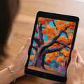 Autumn Oak Mural Wallpaper — Impressionistic Tree Art Mural Wallpaper - room preview 03
