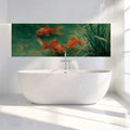 Golden Koi Pond Mural Wallpaper — Oil Painting Style Art Mural Wallpaper - room preview 03