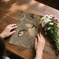 Swirling Feline Portrait Mural Wallpaper — Artistic Ink Line Art Mural Wallpaper - room preview 03