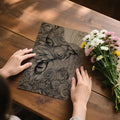 Intense Feline Swirl Mural Wallpaper — Detailed Line Art Sketch Mural Wallpaper - room preview 03
