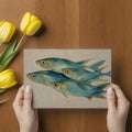 School of Blue Fish Mural Wallpaper — Coastal Artistic Painting Mural Wallpaper - room preview 03