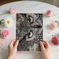 Nocturnal Owl Line Art Mural Wallpaper — Detailed Sketch Design Mural Wallpaper - room preview 03