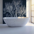 Minimalist White Tree Mural Wallpaper — High Contrast Nature Art Mural Wallpaper - room preview 03