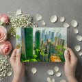 Abstract Urban Jungle Mural Wallpaper — Painterly City Skyline Art Mural Wallpaper - room preview 03