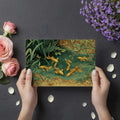 Golden Koi Pond Mural Wallpaper — Traditional Illustration Mural Wallpaper - room preview 03