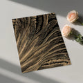 Gilded Feather Abstract Mural Wallpaper — Dramatic Line Art Mural Wallpaper - room preview 03