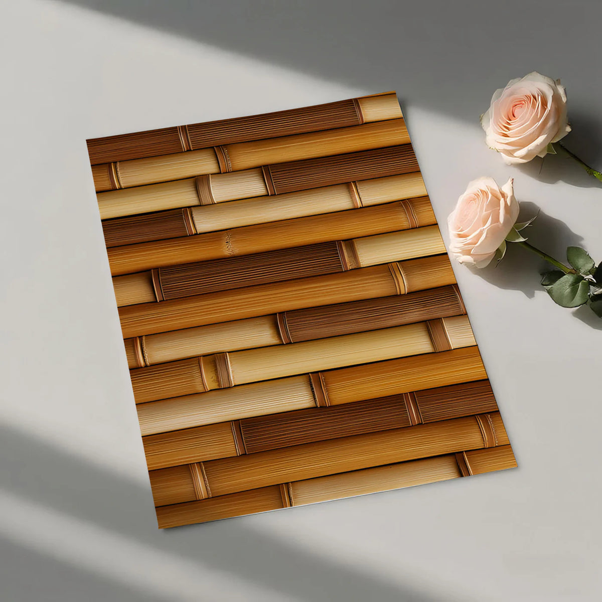 Natural Bamboo Stalks Mural Wallpaper — Rustic Earthy Tones Mural Wallpaper - room preview 03