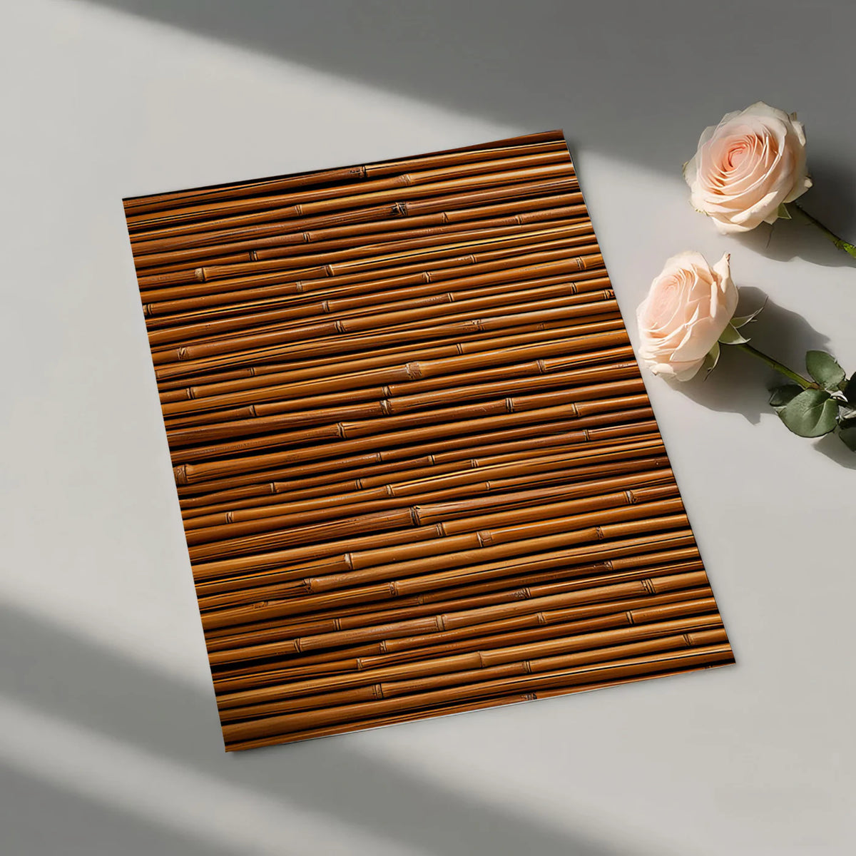 Natural Bamboo Stalks Mural Wallpaper — Organic Wood Tones Mural Wallpaper - room preview 03