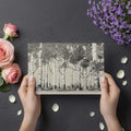 Ink Illustration Birch Forest Mural Wallpaper — Monochrome Woodland Mural Wallpaper - room preview 03