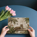 Leopard in Tropical Palms Mural Wallpaper — Vintage Safari Art Mural Wallpaper - room preview 03
