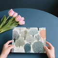Scandinavian Woodland Mural Wallpaper — Stylized Forest Landscape Mural Wallpaper - room preview 03