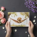 Golden Retriever Puppy in Hammock Mural Wallpaper — Whimsical Art Mural Wallpaper - room preview 03