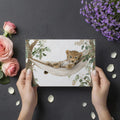 Leopard Cub in Hammock Mural Wallpaper — Whimsical Safari Art Mural Wallpaper - room preview 03