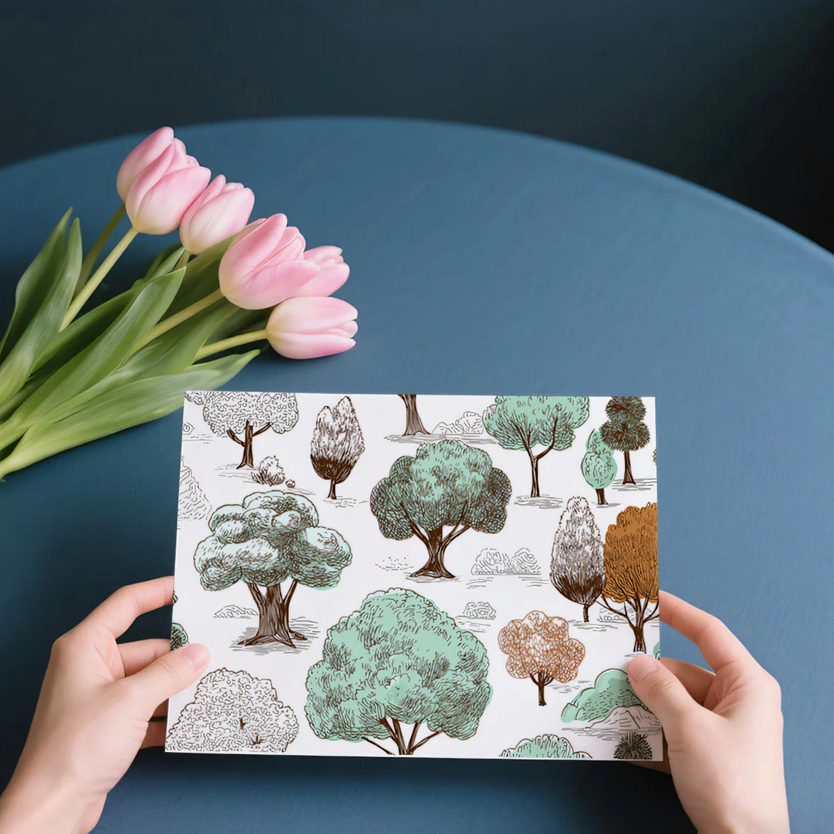 Hand-Drawn Woodland Mural Wallpaper — Whimsical Sketch Pattern Mural Wallpaper - room preview 03