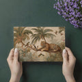 Tiger in Tropical Jungle Mural Wallpaper — Vintage Safari Illustration Mural Wallpaper - room preview 03