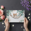 Kitten in Hammock Mural Wallpaper — Whimsical Watercolor Illustration Mural Wallpaper - room preview 03
