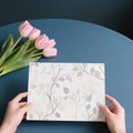 Minimalist Fine Line Leaf Mural Wallpaper — Neutral Sketch Design Mural Wallpaper - room preview 03