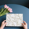 Minimalist Botanical Branch Mural Wallpaper — Cream and Taupe Mural Wallpaper - room preview 03