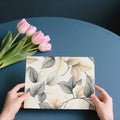Minimalist Leaf Mural Wallpaper — Neutral Botanical Design Mural Wallpaper - room preview 03