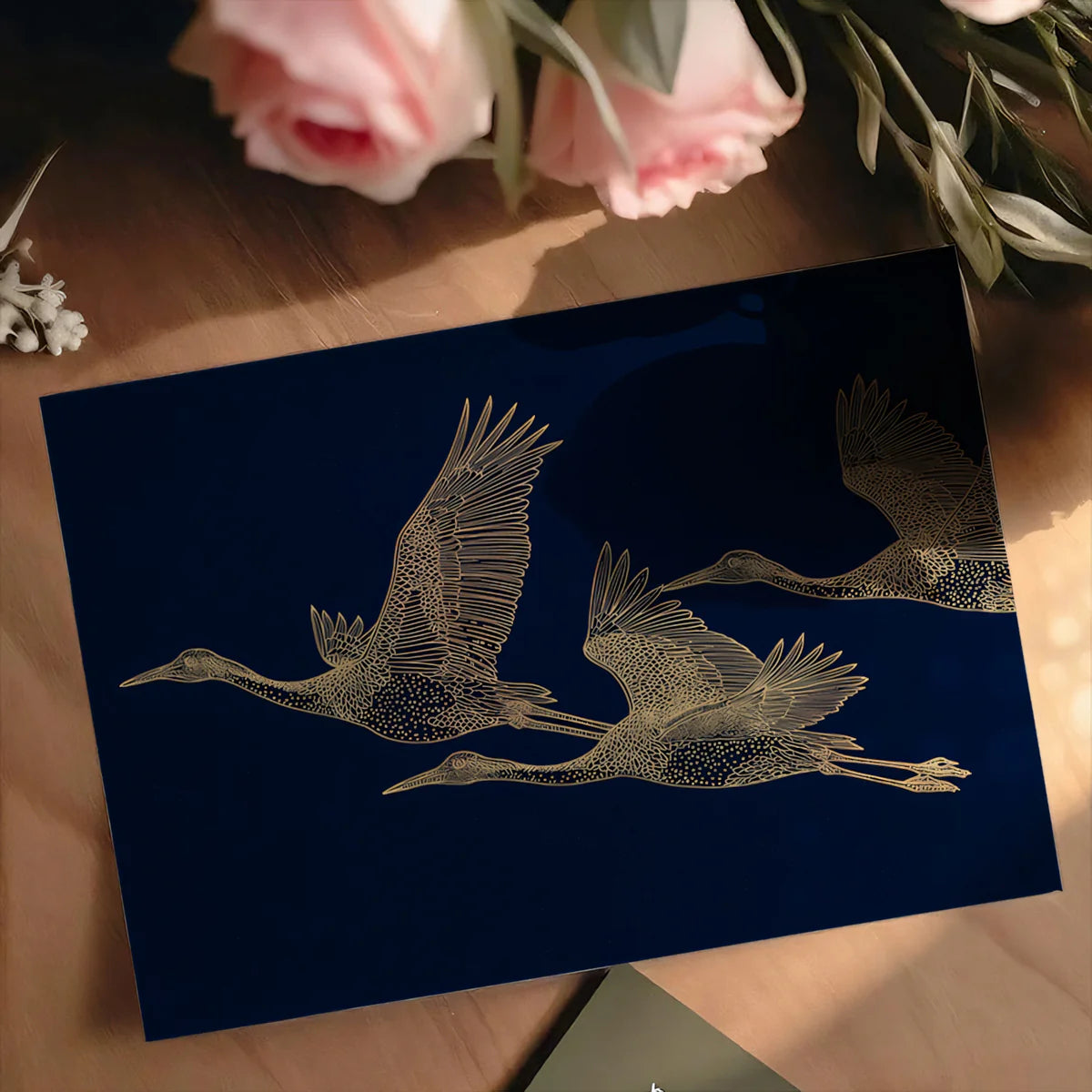 Soaring Cranes Mural Wallpaper — Classic Chinoiserie Art Mural Wallpaper - room preview 03