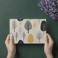 Autumn Grove Mural Wallpaper — Mid-Century Graphic Forest Mural Wallpaper - room preview 03