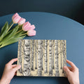 Vintage Birch Forest Mural Wallpaper — Sketch Style Woodland Mural Wallpaper - room preview 03