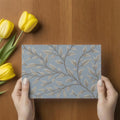 Twining Vine Mural Wallpaper — Calm Blue and Taupe Botanical Mural Wallpaper - room preview 03