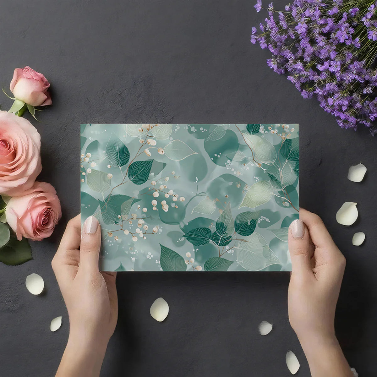 Ethereal Botanical Foliage Mural Wallpaper — Soft Watercolor Design Mural Wallpaper - room preview 03