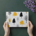 Abstract Autumn Trees Mural Wallpaper — Modern Graphic Forest Mural Wallpaper - room preview 03
