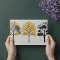 Abstract Autumn Forest Mural Wallpaper — Modern Graphic Trees Mural Wallpaper - room preview 03