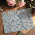Minimalist Twig and Leaf Mural Wallpaper in Powder Blue Mural Wallpaper - room preview 03