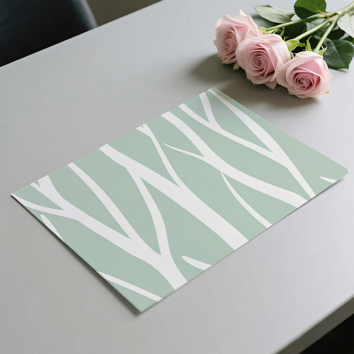Abstract Twig Mural Wallpaper — Minimalist Nature Pattern Mural Wallpaper - room preview 03