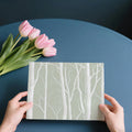 Misty Birch Forest Mural Wallpaper — Soft Sage and White Mural Wallpaper - room preview 03