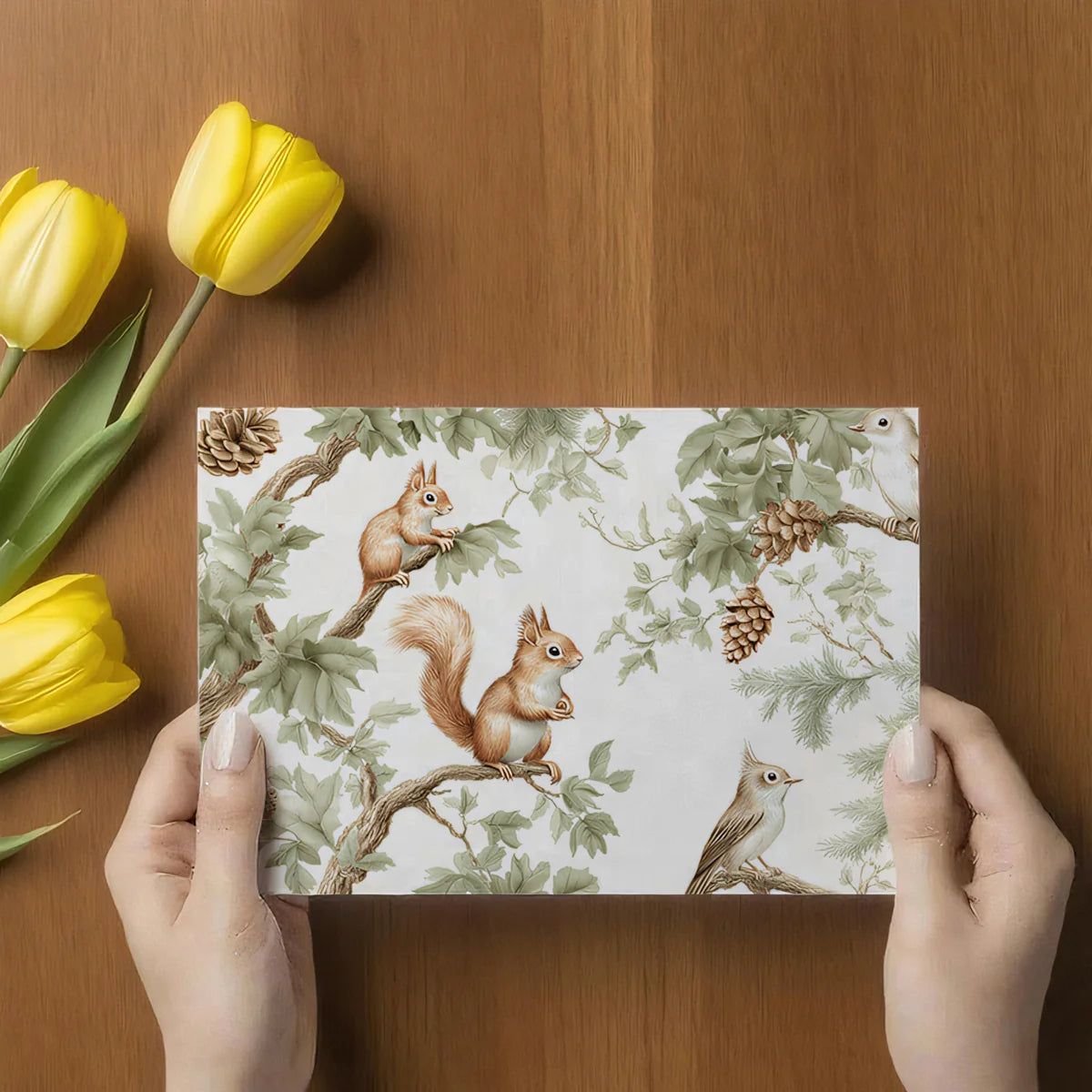 Woodland Critters Mural Wallpaper — Whimsical Forest Scene Mural Wallpaper - room preview 03