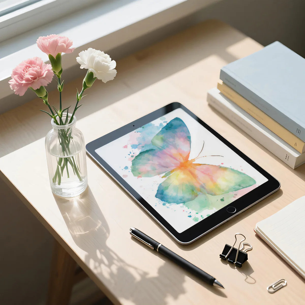 Rainbow Watercolor Butterfly Mural Wallpaper — Artistic Expression Mural Wallpaper - room preview 03