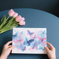 Watercolor Butterfly Swarm Mural Wallpaper — Soft Artistic Design Mural Wallpaper - room preview 03