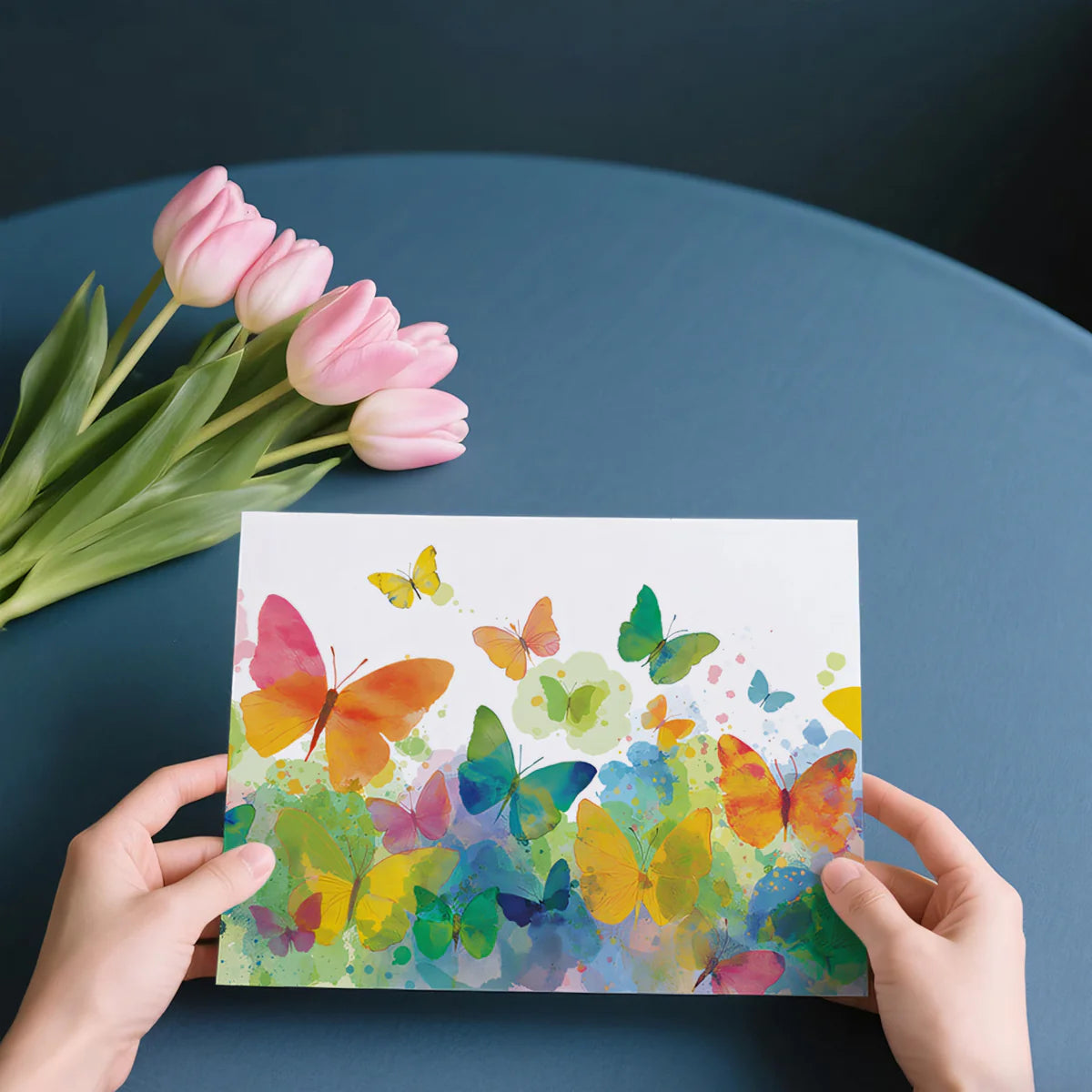 Watercolor Butterfly Meadow Mural Wallpaper — Whimsical Art Mural Wallpaper - room preview 03