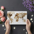 Coffee Stain World Map Mural Wallpaper — Abstract Artistic Design Mural Wallpaper - room preview 03