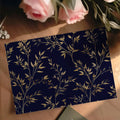 Gilded Botanical Branch Mural Wallpaper — Navy and Gold Mural Wallpaper - room preview 03
