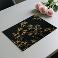 Golden Bamboo Botanical Mural Wallpaper in Charcoal Mural Wallpaper - room preview 03
