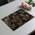 Golden Bamboo Stalks Mural Wallpaper in Midnight Black Mural Wallpaper - room preview 03