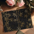 Golden Bamboo Botanical Mural Wallpaper in Charcoal Gray Mural Wallpaper - room preview 03